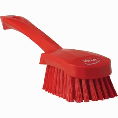 Cleaning Brush Short Handle Stiff Bristle Red