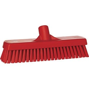 Deck Brush Stiff Bristle Red